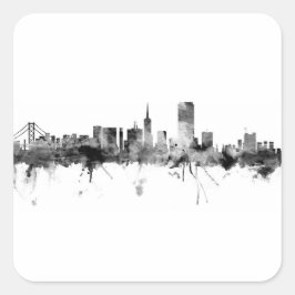 San Francisco Skyline Stickers Fyrkantigt Klistermärke