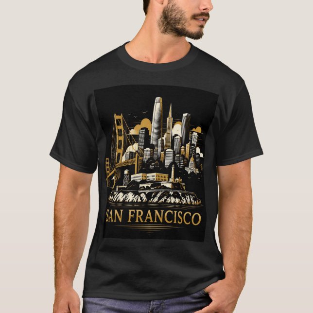 San Francisco Skyline T Shirt (Framsida)
