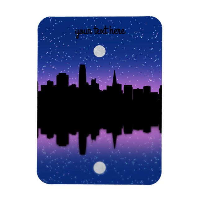 San Francisco Skyline Teckning #1 Magnet (Vertikal)