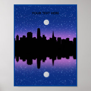 San Francisco Skyline Teckning #1 Poster