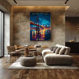 San Francisco Skyline vid skymning Poster – Romant