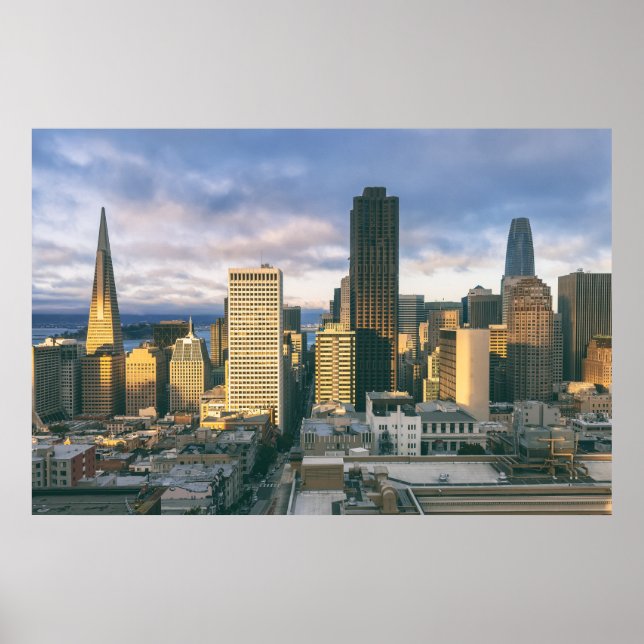 San Francisco Skyline vid solnedgång Poster (Framsidan)
