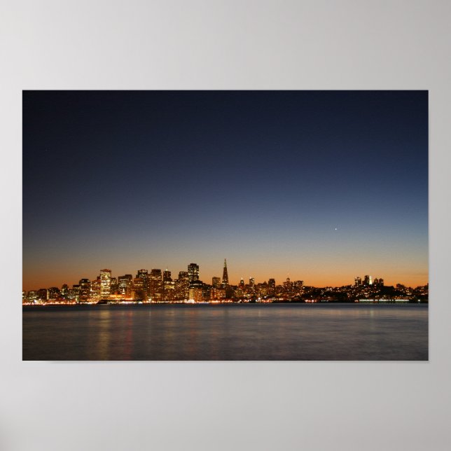 San Francisco Skyline vid Sunset Poster (Framsidan)