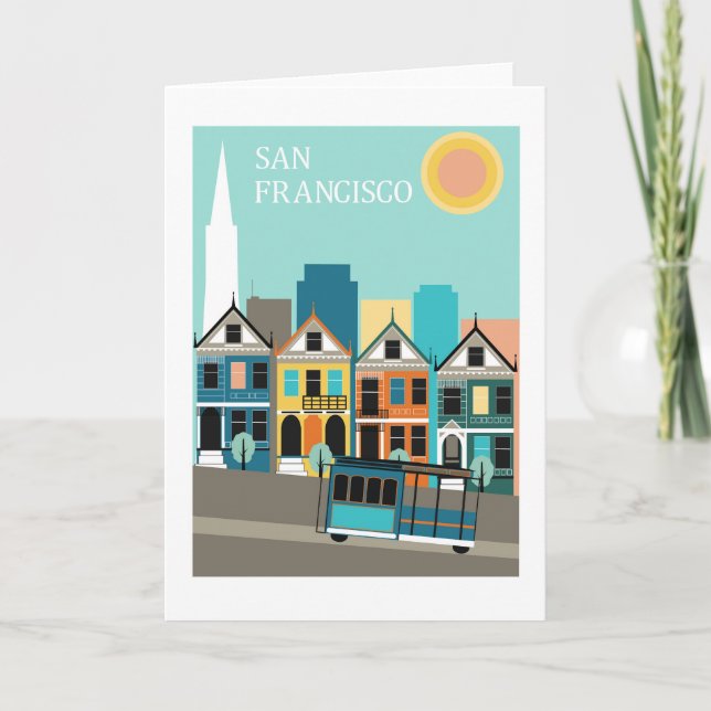 San Francisco Söt Art Tack Kort (Framsida)