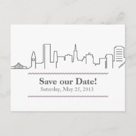 San Francisco Spara datumstaden Skyline Meddelande Vykort