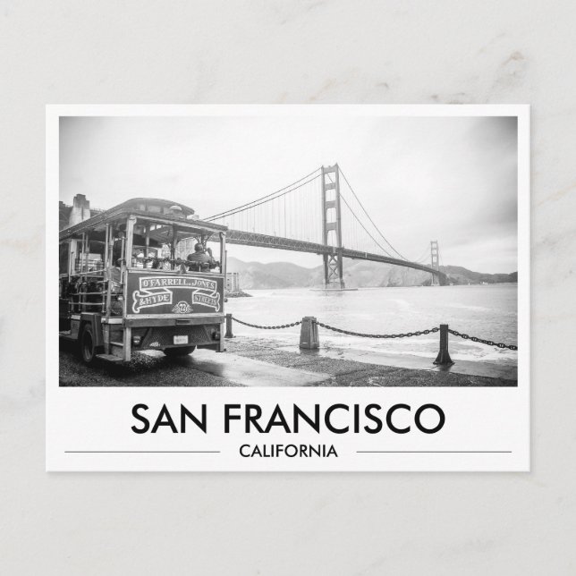 San Francisco-spårvagn vid Golden Gate-bron Vykort (Framsida)