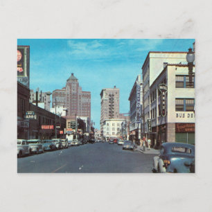 San Francisco St., El Paso TX Vintage Vykort