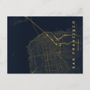San Francisco stads karta Minimal vykort