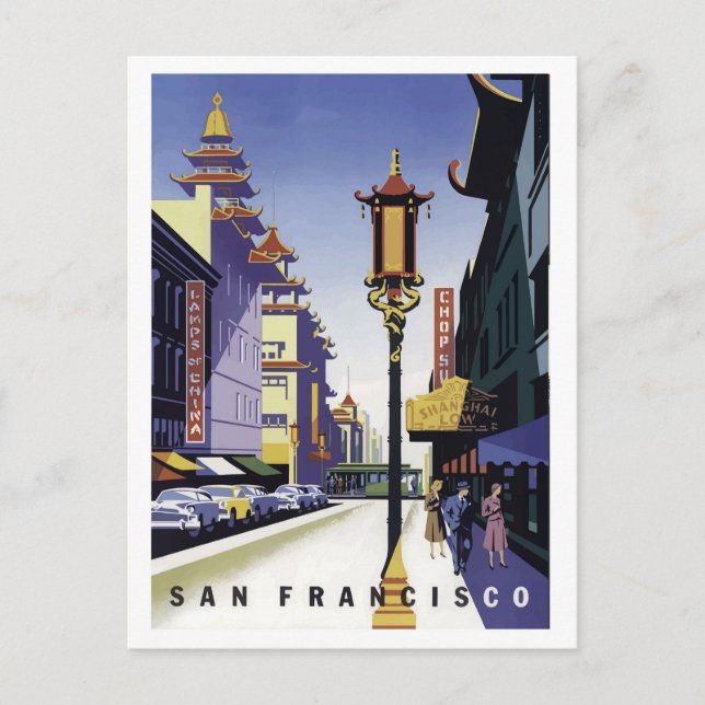San Francisco, stadsgata, China stad Vykort (Framsida)