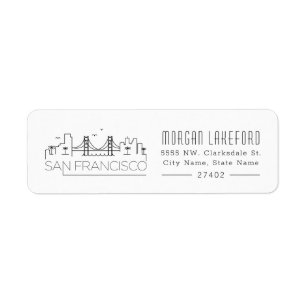 San Francisco Stylized horisont Returadress Etikett