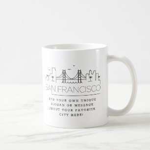 San Francisco Stylized Skyline Anpassningsbar Sl Kaffemugg