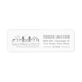 San Francisco Stylized Skyline | Returadress Etikett