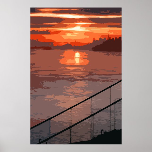 San Francisco Sunrise Retro Poster (Framsidan)