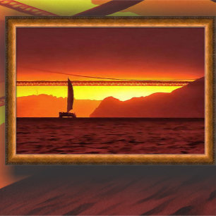 San Francisco Sunset 1124 Art-utskrift Poster