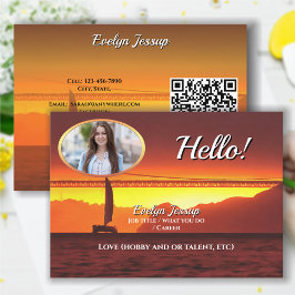 San Francisco Sunset 1124 QR Code Calling Card Visitkort
