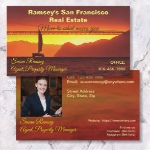 San Francisco Sunset Real Gods 1124 Visitkort