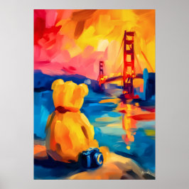 San Francisco Teddy Fauvist Solnedgångstryck Poster