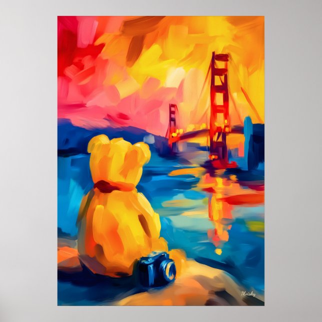 San Francisco Teddy Fauvist Sunset Print Poster (Framsidan)