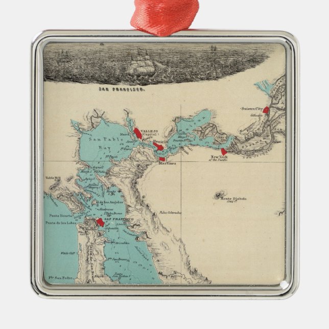 San Francisco till Sacramento Julgransprydnad Metall (Framsidan)