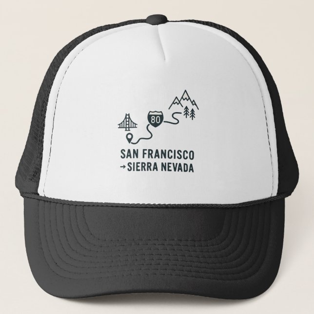 San Francisco till Sierra Nevada rutt design Keps (Framsida)
