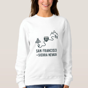 San Francisco till Sierra Nevada rutt design T Shirt