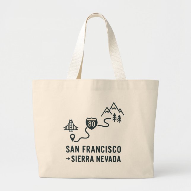 San Francisco to Sierra Nevada Route Design Jumbo Tygkasse (Framsidan)