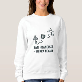 San Francisco to Sierra Nevada Route Design T Shirt