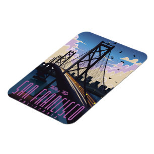 San Francisco Travel-affisch Magnet
