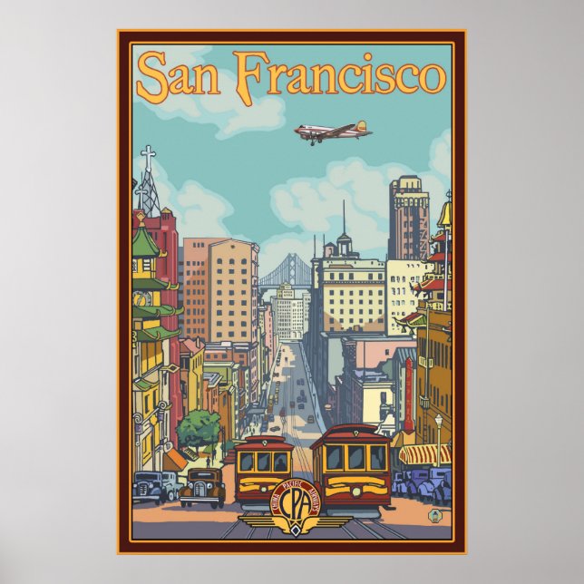 San Francisco Travel Poster - California Street (Framsidan)
