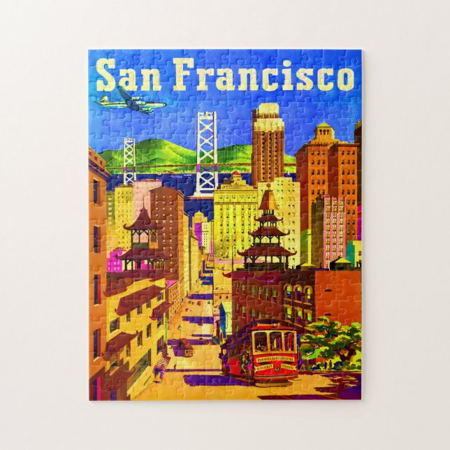 San Francisco Travel Poster Jigszle Puzzle Pussel (Vertikal)
