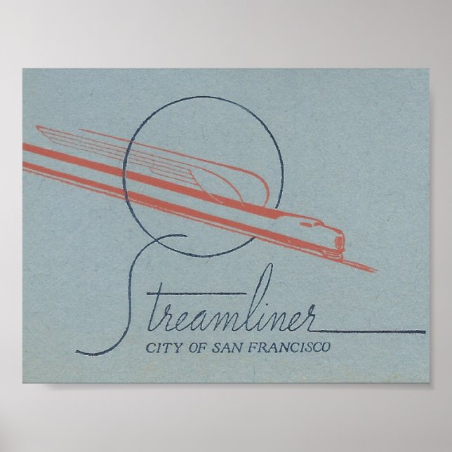 San Francisco Travel STREAMLINER tåg Poster (Framsidan)