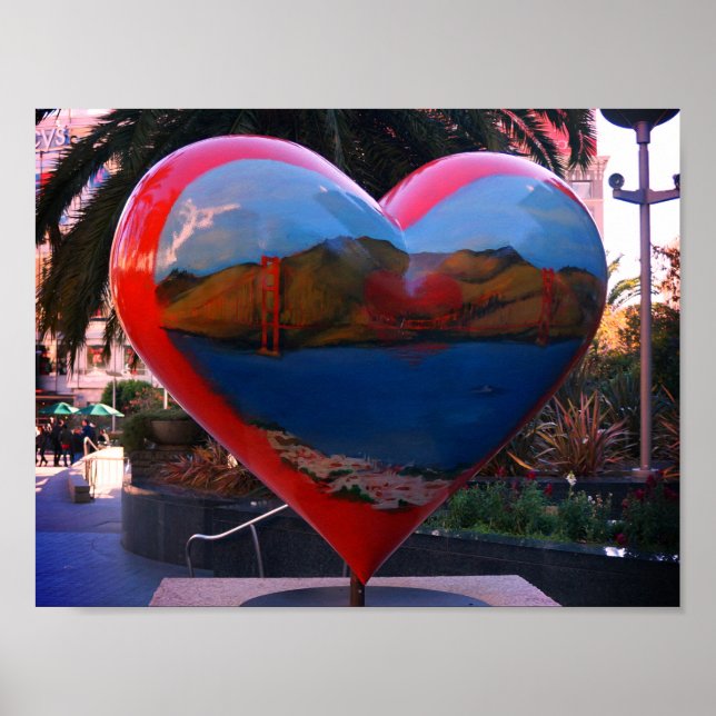 San Francisco Union Square Heart Poster (Framsidan)
