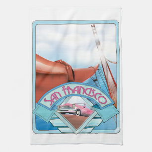 San Francisco, USA, reseaffisch Kökshandduk