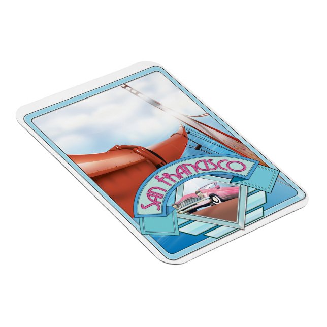 San Francisco, USA, reseaffisch Magnet (Högersidan)