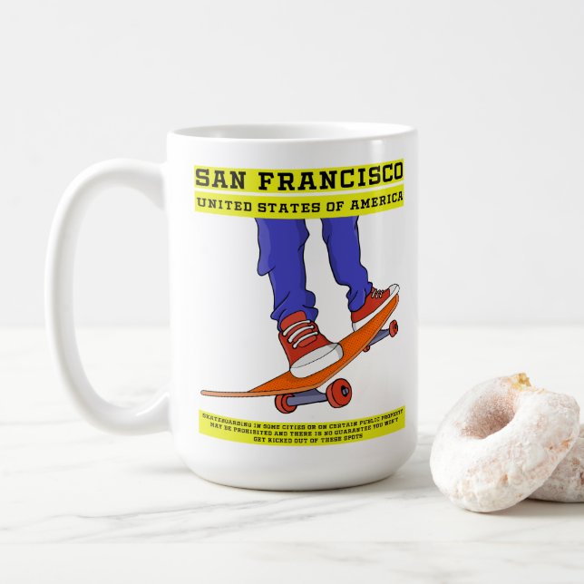 San Francisco, USA Skate Kaffemugg (Med munk)