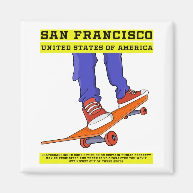 San Francisco, USA Skate Magnet (Framsidan)