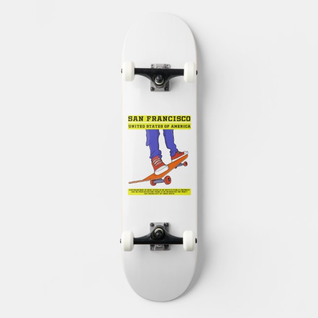 San Francisco, USA Skate Mini Skateboard Bräda 18,5 Cm (Framsida)