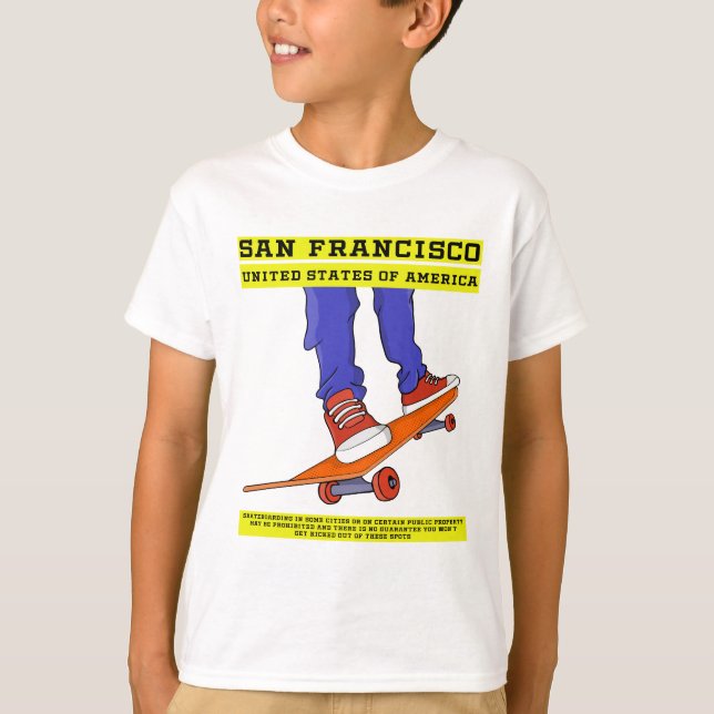 San Francisco, USA Skate T Shirt (Framsida)