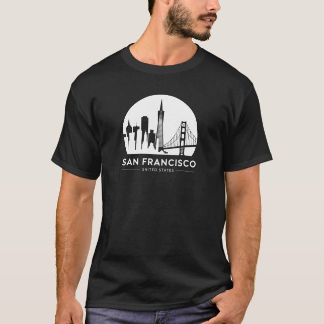 San Francisco USA Skyline T Shirt (Framsida)