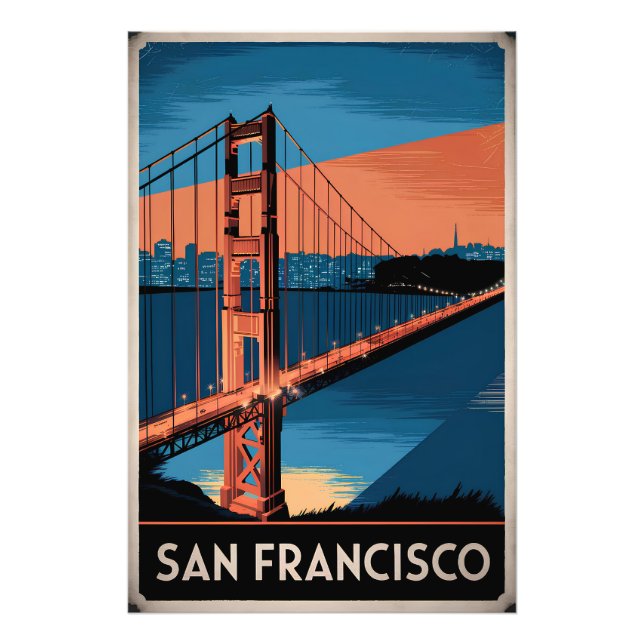 San Francisco USA vintage Fototryck (Framsidan)