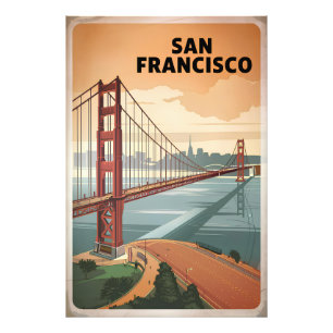 San Francisco USA vintage Fototryck