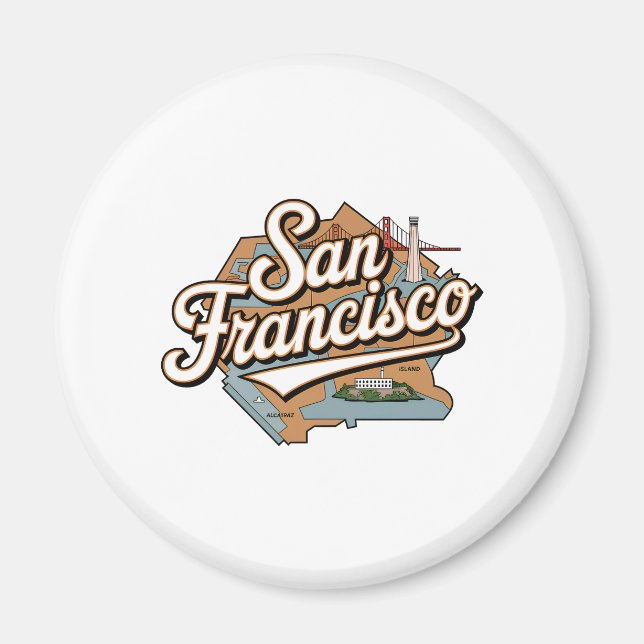 San Francisco USA vintage Magnet (Framsidan)