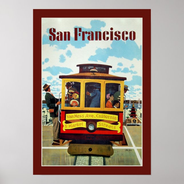 San Francisco USA Vintage resor Poster (Framsidan)