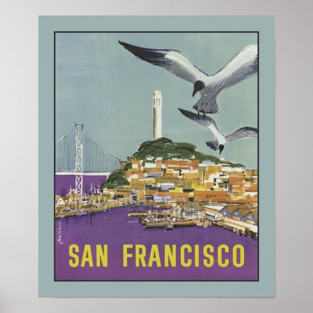 San Francisco USA Vintage resor Poster (Framsidan)
