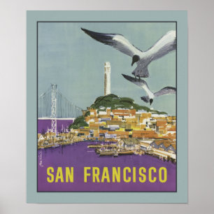 San Francisco USA vintage resoraffisch Poster