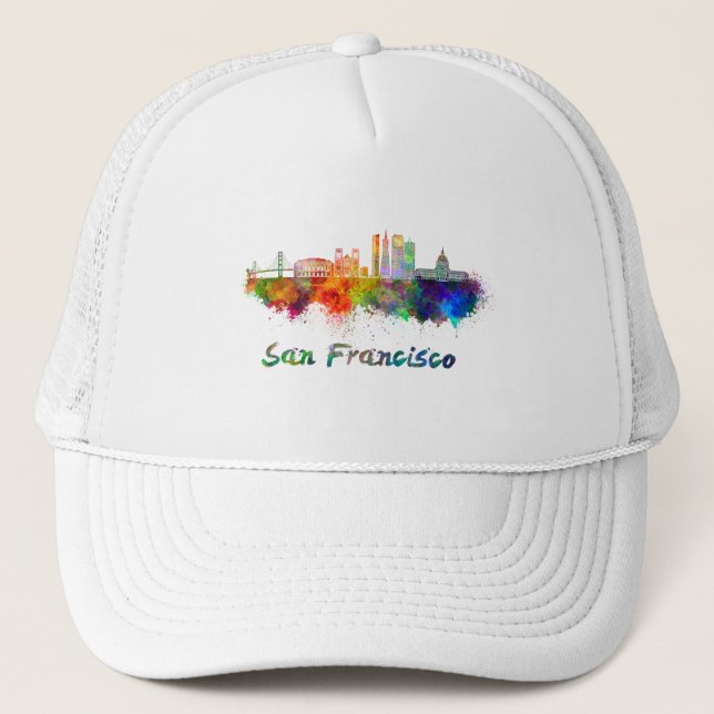 San Francisco V2-skylin vattenfärgskopia Keps (Framsida)