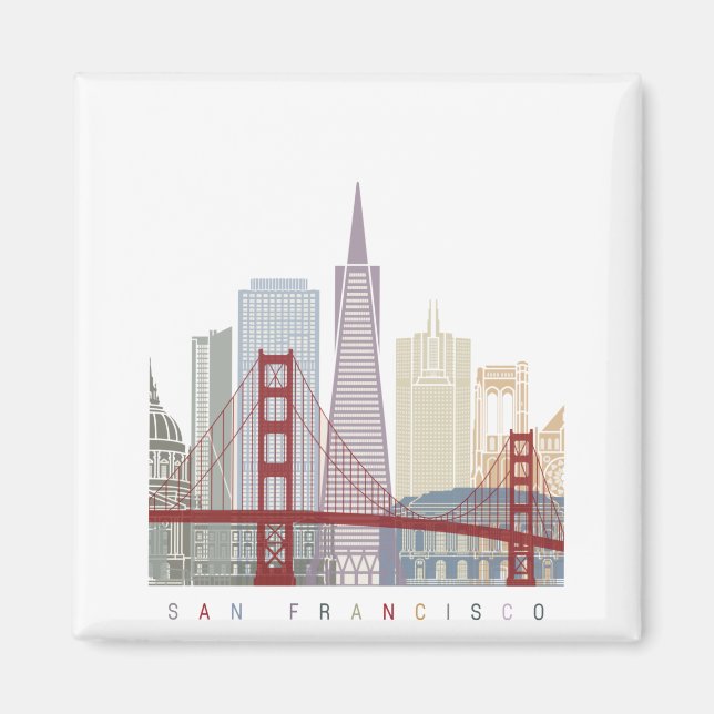 San Francisco v2 skyline poster Magnet (Framsidan)