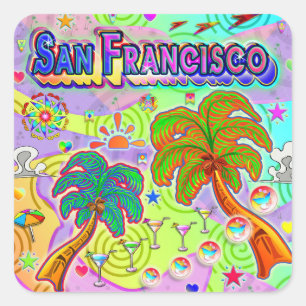 San Francisco Vacation Target Sticker Fyrkantigt Klistermärke