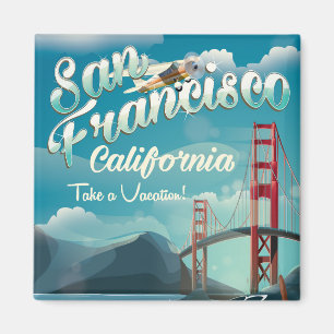 San Francisco Vacation vintage resor poster Magnet