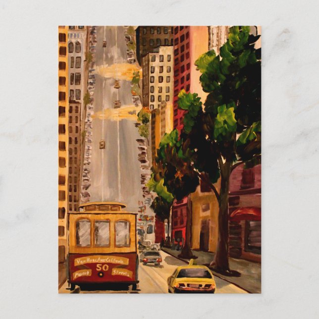 San Francisco Van Ness Cable Car Vykort (Framsida)